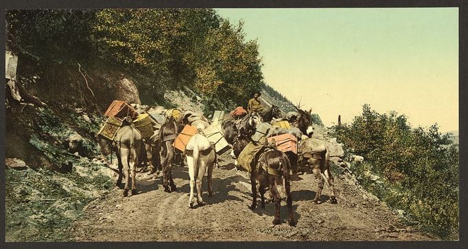 Historické fotky, fotochrom. Colorado krátce po odeznění zlaté horečky 1890-1905.