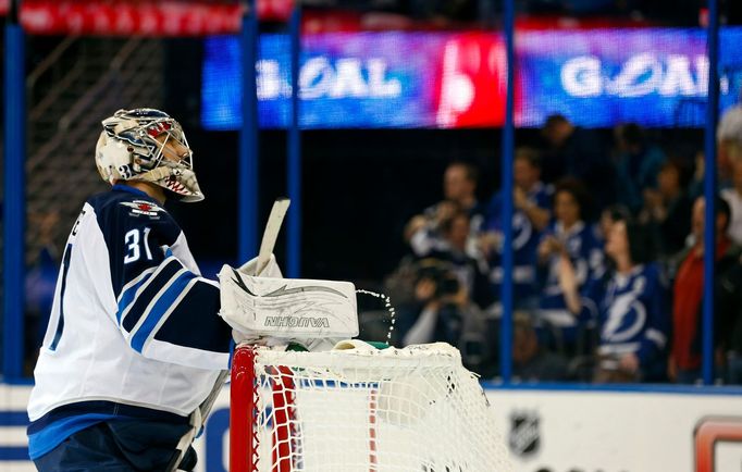 Ondřej Pavelec v dresu Winnipegu Jets (2013)