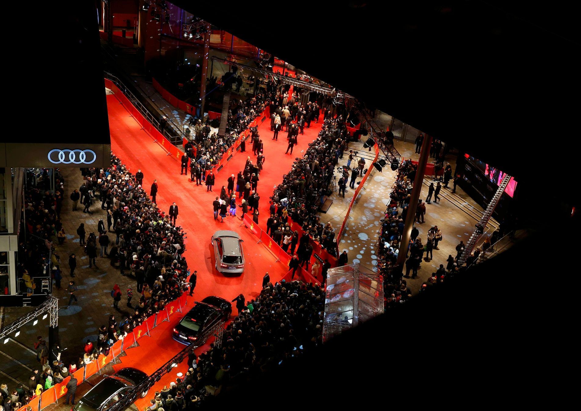 General view of guests arriving for screening during opening gala of 65th Berlinale International Film Festival in Berlin