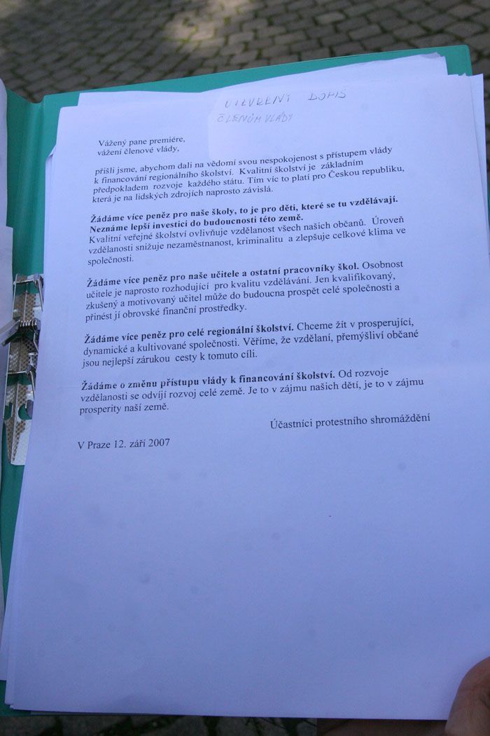 Protest školských odborů