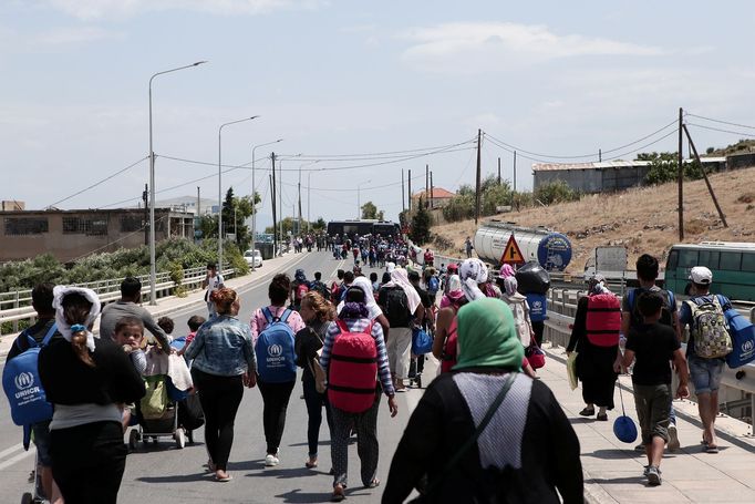 Život migrantů na řeckém ostrově Lesbos.  Rok 2017.