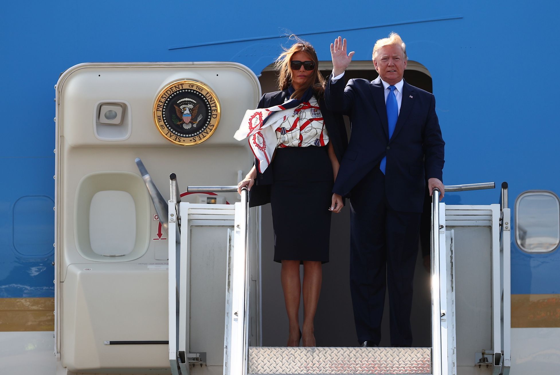 Donald Trump na státní návštěvě Velké Británie