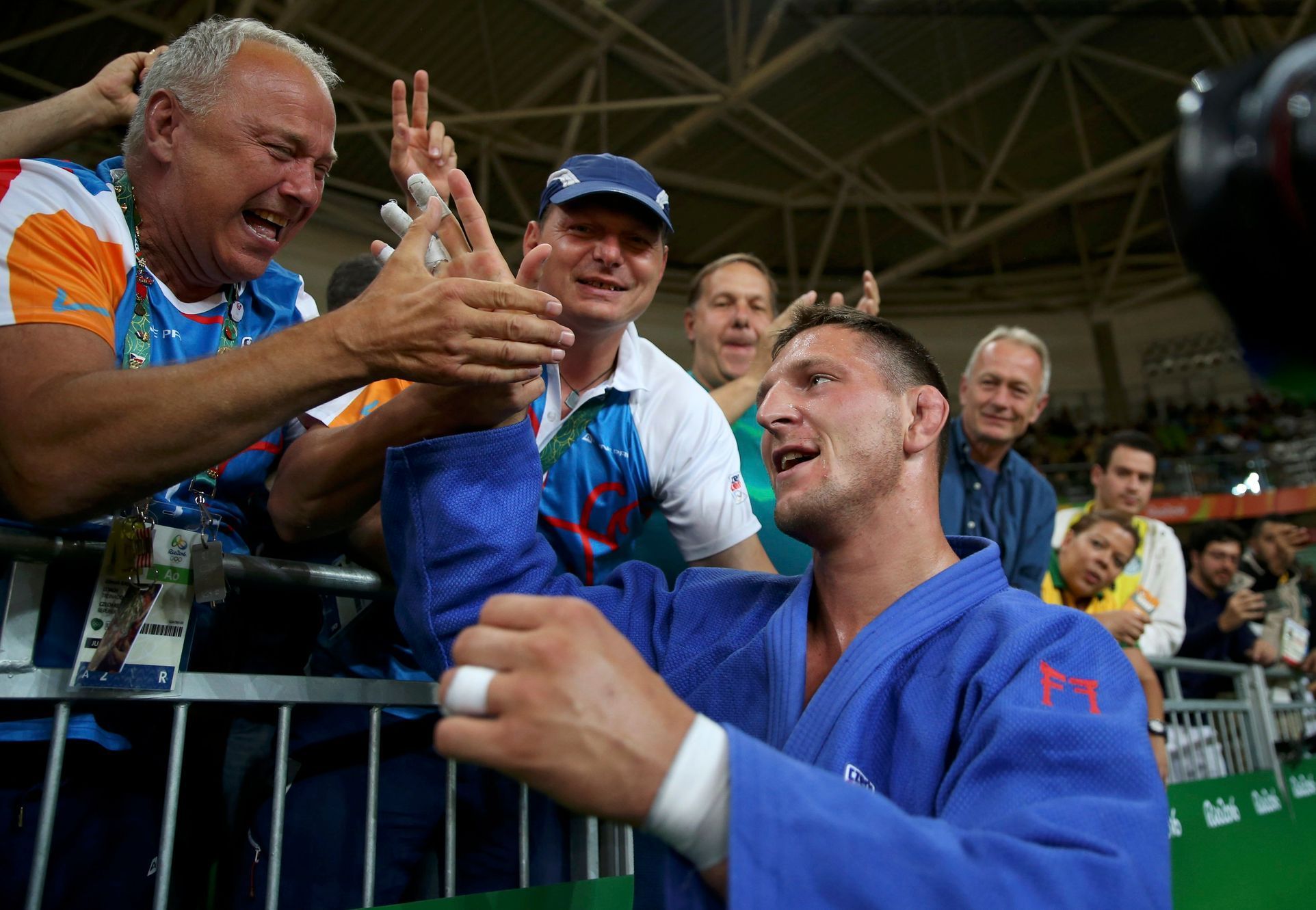 OH 2016, judo do 100 kg, finále: Lukáš Krpálek (v modrém)
