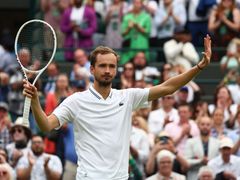Daniil Medveděv po vítězství ve čtvrtfinále Wimbledonu 2023