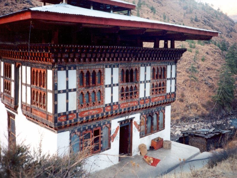 Bhútán - typická architektura