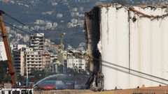 Libanon, Bejrút, silo, požár, zřícení