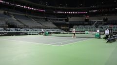 Trénink českých tenistek před finále Fed Cupem v O2 areně