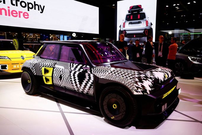 Renault 5 Turbo (R5) car is presented at 2022 Paris Auto Show, France October 17, 2022. REUTERS/Stephane Mahe