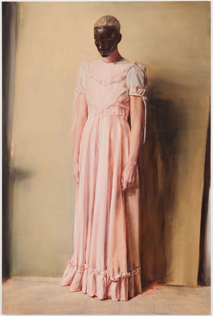 Michaël Borremans: Anděl, 2013, olej na plátně, 300 x 200 cm