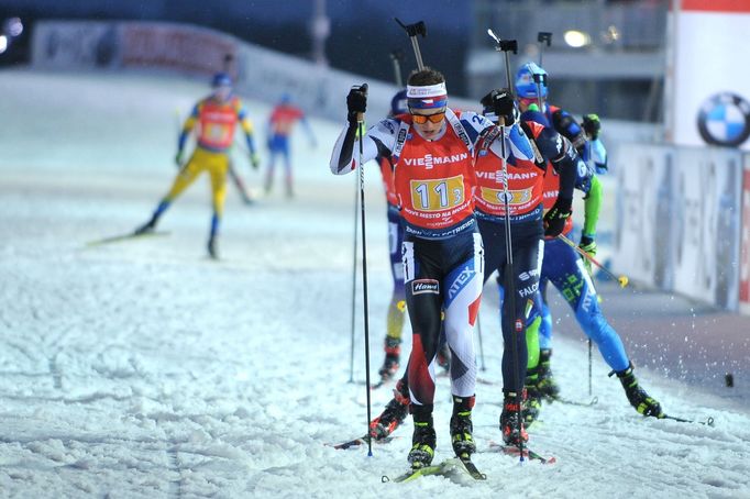 Jakub Štvrtecký (11) ve štafetě mužů v rámci SP v Novém Městě na Moravě