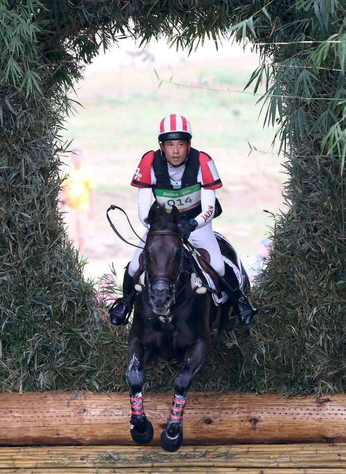 OH 2016, jezdectví-cross country: Ryjuzo Kitadžima na koni Just Chocolate