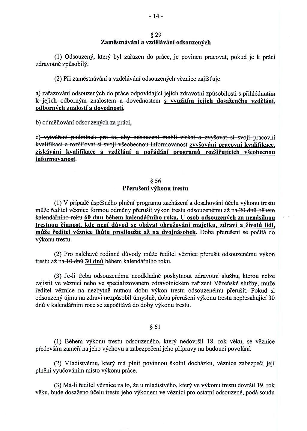 Rath - změna zákona č. 169/1999 o výoknu trestu odnětí svobody - strana 14