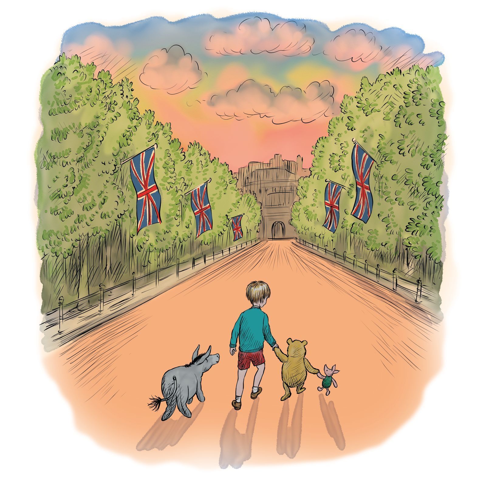 Medvídek Pú se setkal s královnou. Oba slaví devadesátiny