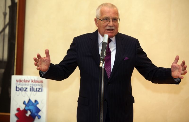 Václav Klaus křtí knihu Evropská integrace bez iluzí