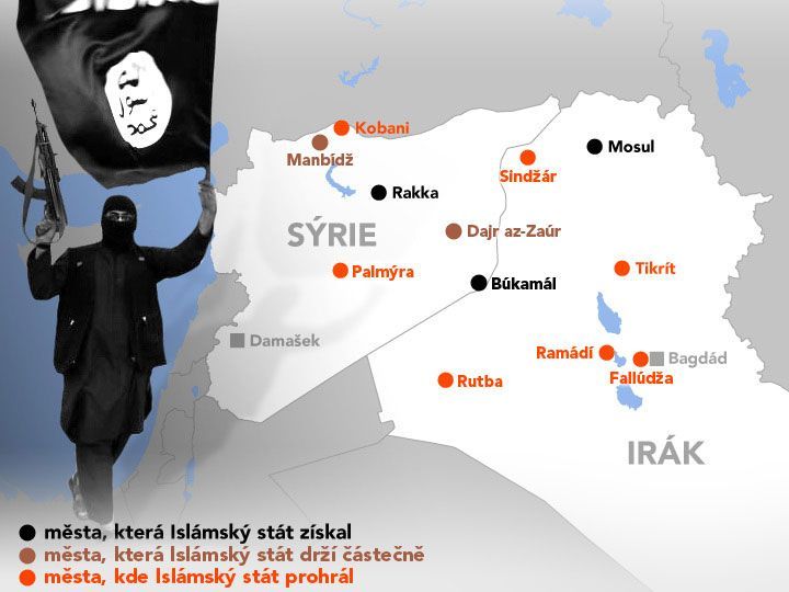 Válečná mapa Islámského státu