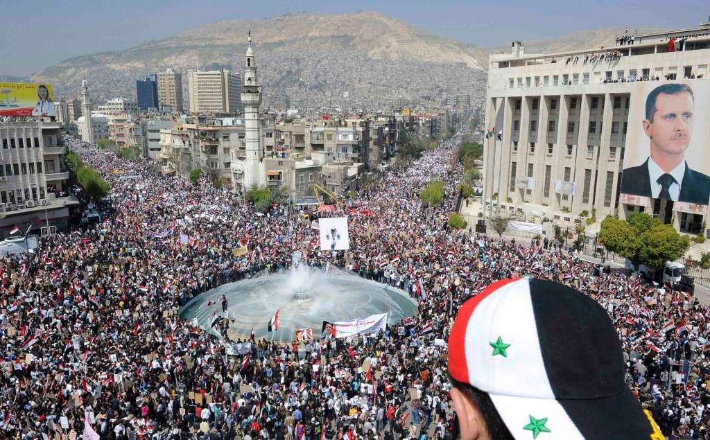 Sýrie - provládní demonstrace