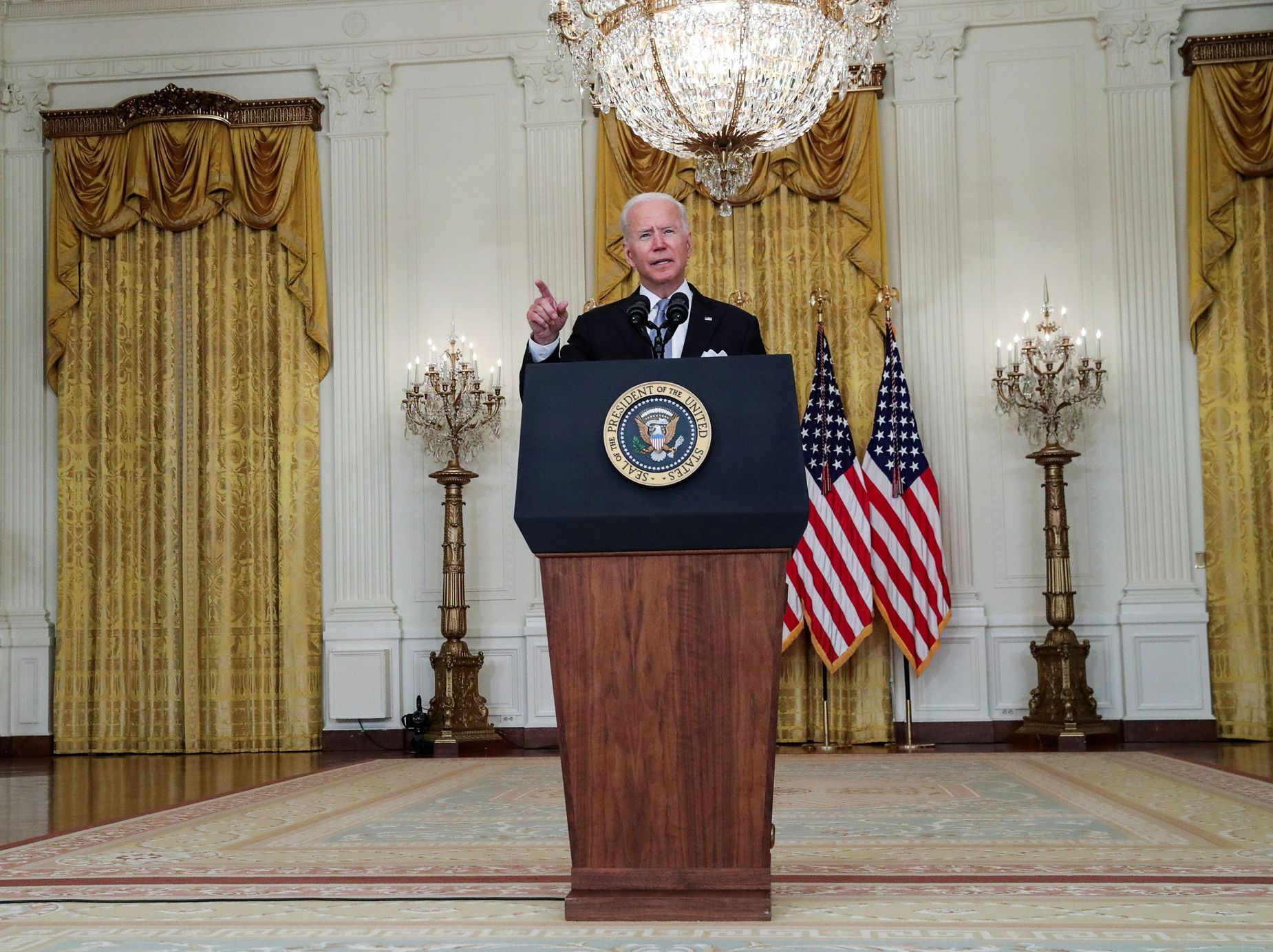 Americký prezident Joe Biden během svého projevu o Afghánistánu.