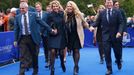 U.S Team captain Tom Watson and his wife Heather and their Team Europe counterparts Paul McGinley and his wife Alison leave the opening ceremony of the 40th Ryder Cup at