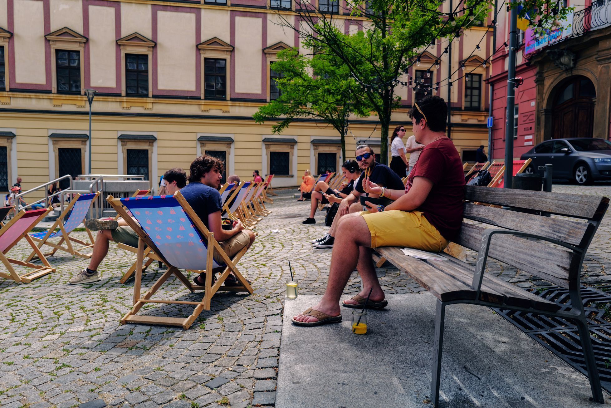 Gastro zahradka na brněnském Zelném trhu