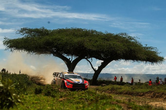 Thierry Neuville v Hyundai na trati Rallye Safari 2025