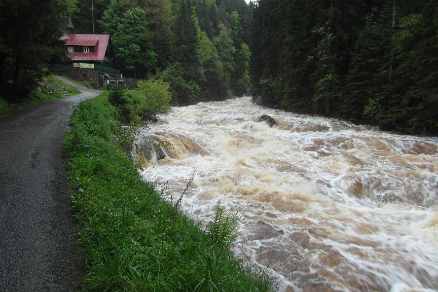 Povodeň červen 2013 - Vydra u Turnerovy chaty na Šumavě
