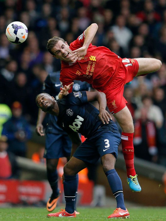 Handerson a Evra v utkání Liverpool - United