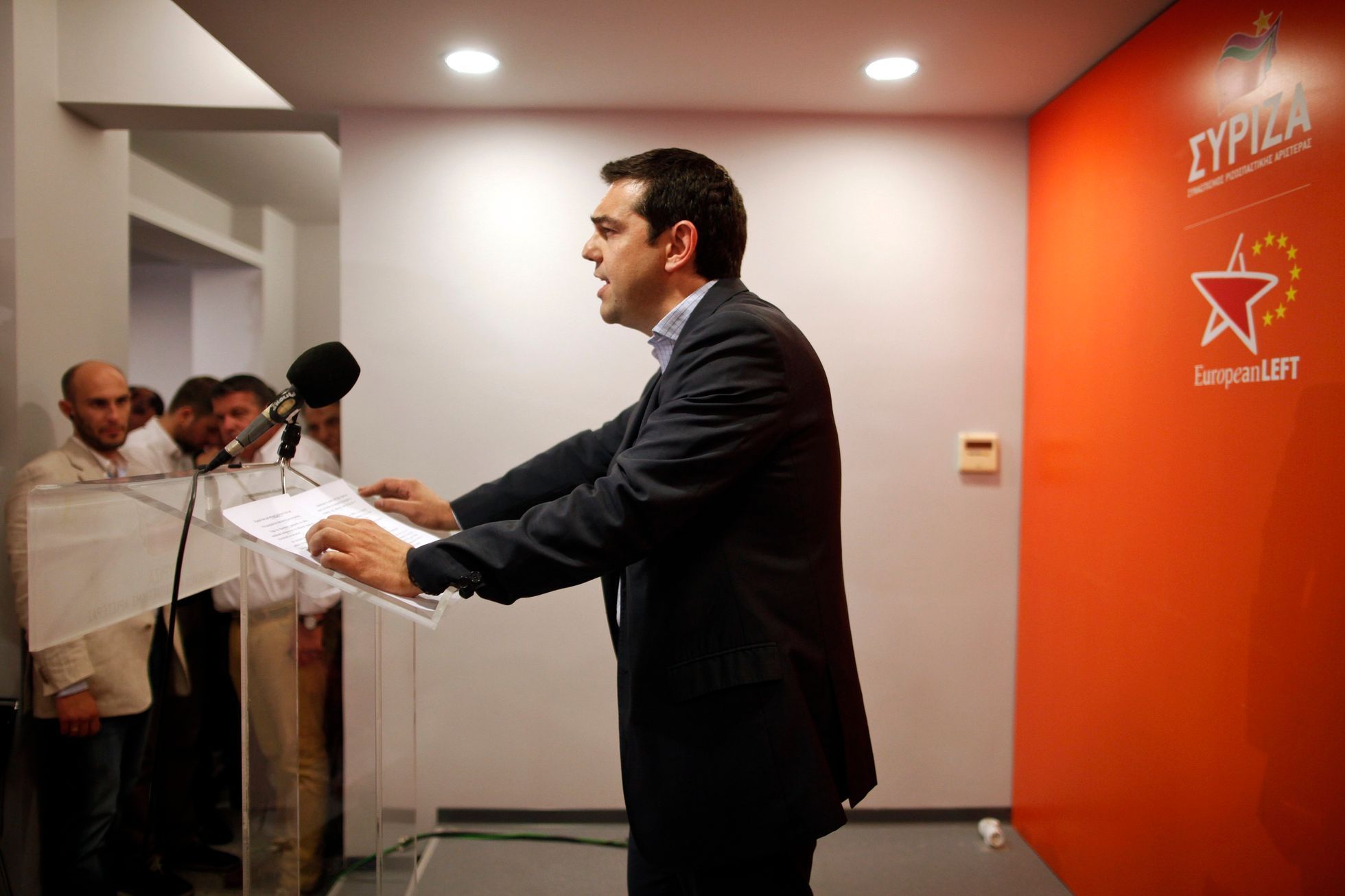 Leader of leftist main opposition Syriza party Tsipras makes statements on elections' results in Athens