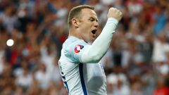 Euro 2016, Anglie-Island: Wayne Rooney slaví gól na 1:0