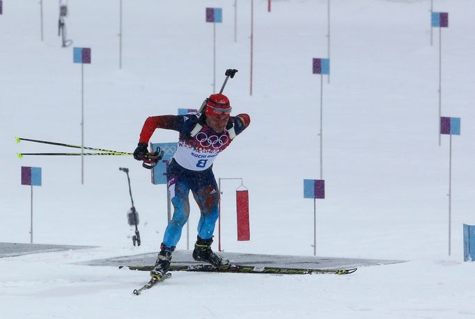 Soči 2014, biatlon hromadný start M: Jevgenij Garaničev