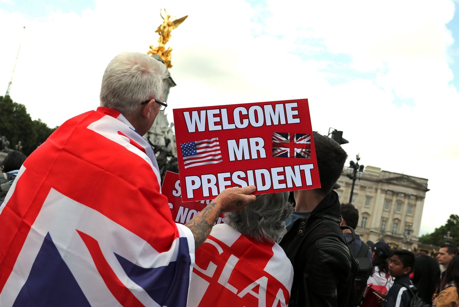 Donald Trump na státní návštěvě Velké Británie