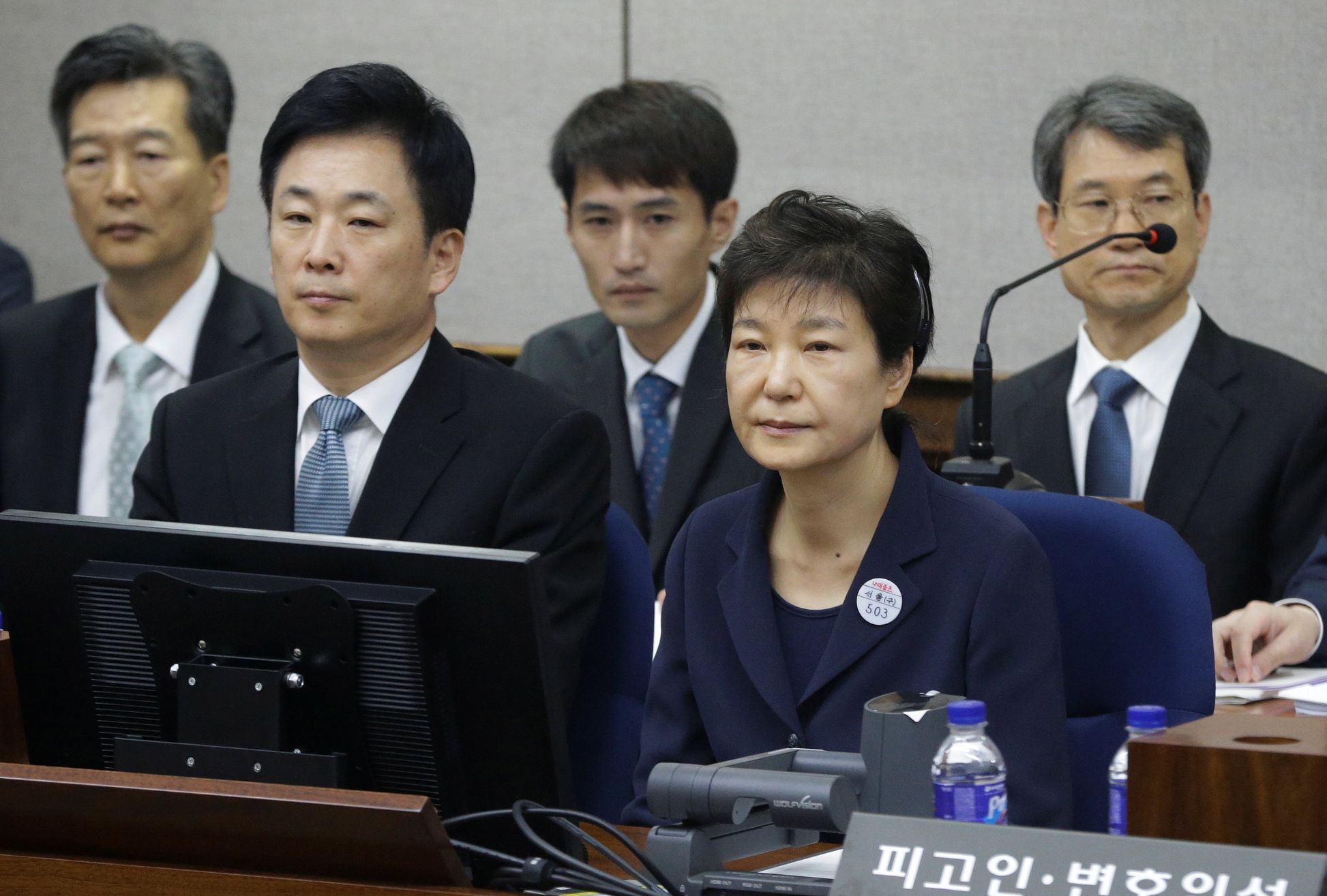 Pak Kun-hje u soudu, květen 2017.
