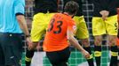 Liga mistrů: Šachtar Doněck - Borussia Dortmund: s Darijo Srna (33) dává gól