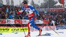 Bauer of the Czech Republic competes in the men's cross country 50 km mass start classic race during heavy snowfall at the Nordic World Ski Championships in Falun