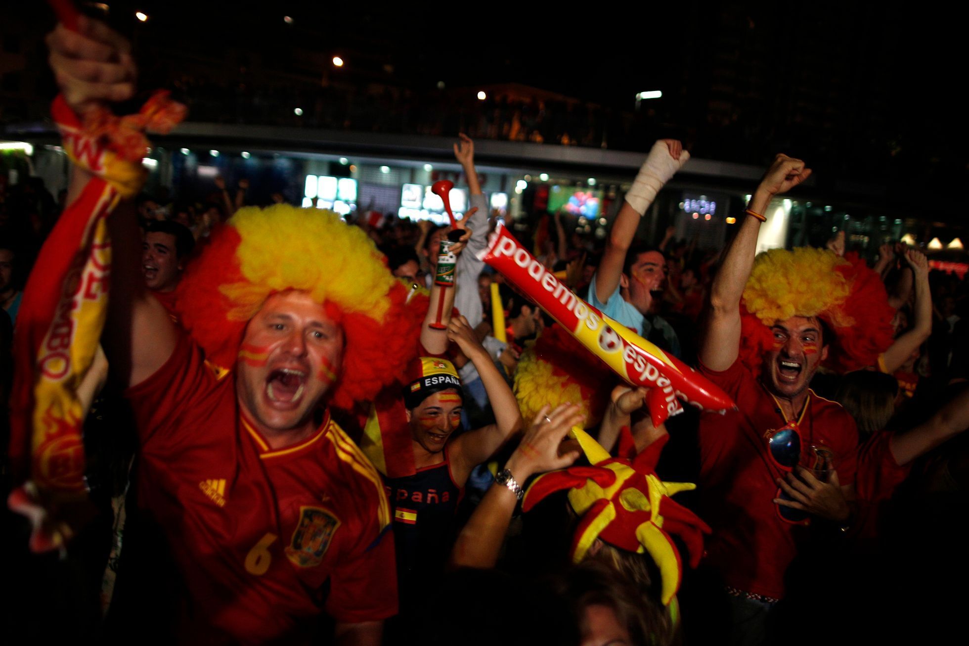 Euro 2012: Radost španělských fanoušků po zápase Chorvatsko - Španělsko