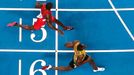 MS v atletice 2013, 100 m - finále: Justin Gatlin a Usain Bolt