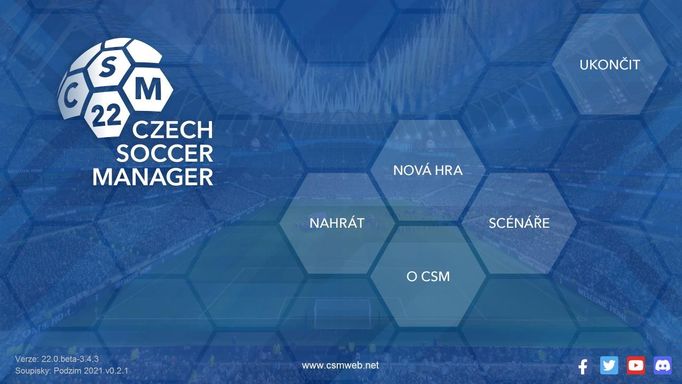 Ukázka ze hry Czech Soccer Manager 2022.