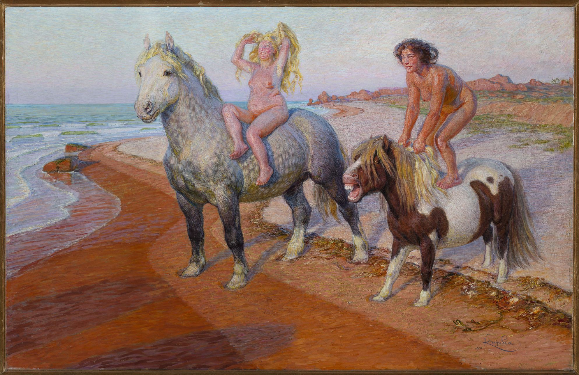 František Kupka: Balada (Radosti života), 1901–1902, olej, dřevo, 83,5 x 126,5 cm