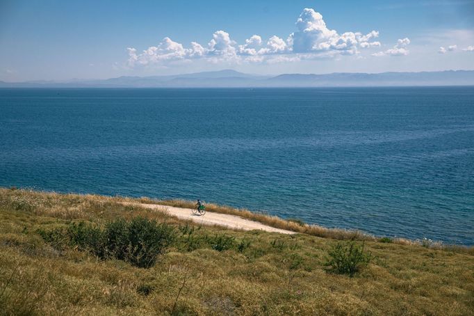 Uprchlický tábor Kara Tepe na ostrově Lesbos v Řecku.