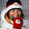 Veronika Vítková s bronzovou medailí ze sprintu biatlonistek na ZOH v Pchjongčchangu