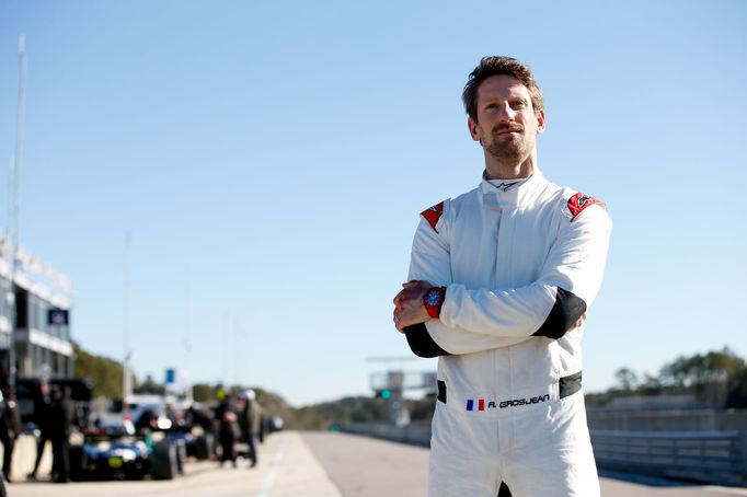 Romain Grosjean při prvních testech monopostu IndyCar.