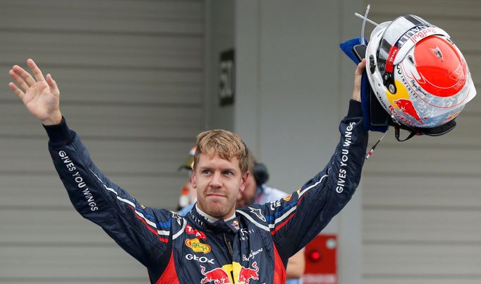 Německý pilot F1 Sebastian Vettel při kvalifikaci na VC Japonska 2012 v Suzuce.