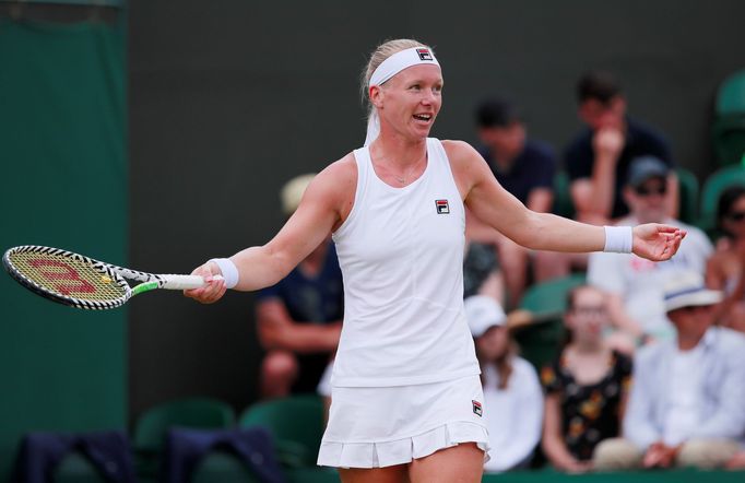 Kiki Bertensová v třetím kole Wimbledonu 2019.