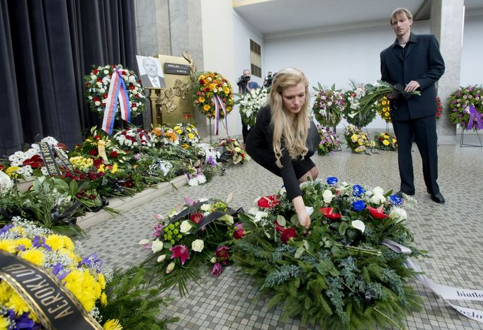 Gabriela Soukalová - pohřeb Václava Fiřtíka