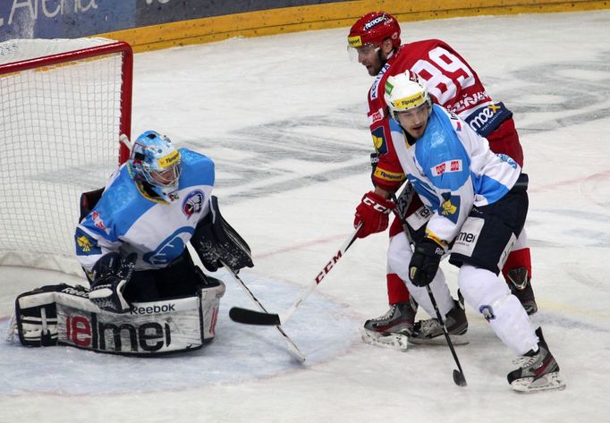 Hokej, extraliga: Slavia - Plzeň: Vladimír Růžička (89) - Marek Mazanec