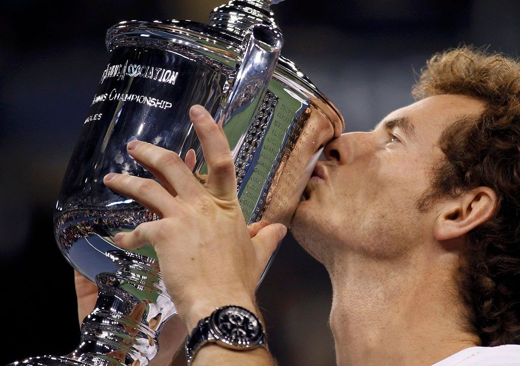 Andy Murray slaví vítězství na US Open 2012