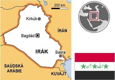 mapa Irák - kirkúk