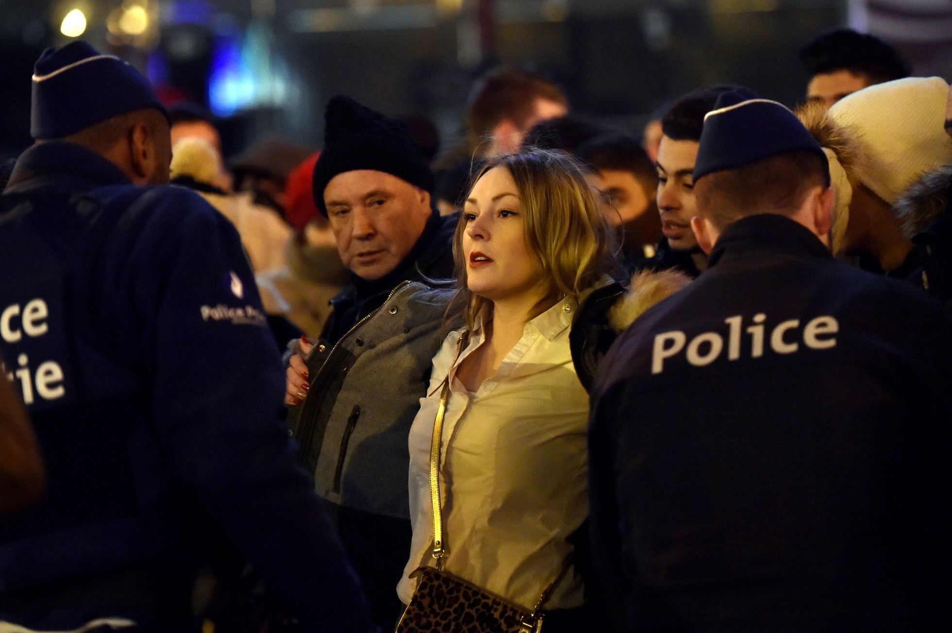 Policejní kontroly v Bruselu.