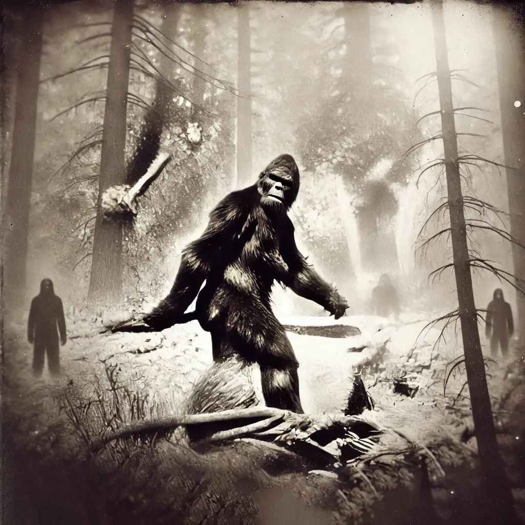 Bigfoot, Mýtické bytosti – vizualizace světových mýtických bytostí dle AI, mýtus, bytost, bytosti, mytologie, AI, umělá inteligence, historie, Magazín