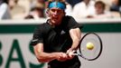 Tennis - French Open - Roland Garros, Paris, France - June 1, 2019. Germany's Alexander Zverev in action during his third round match against Serbia's Dusan Lajovic. REUT