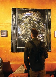 Pavel Dušek: GeoGame_9/10, 140x140 cm, akryl na plátně, 2020.